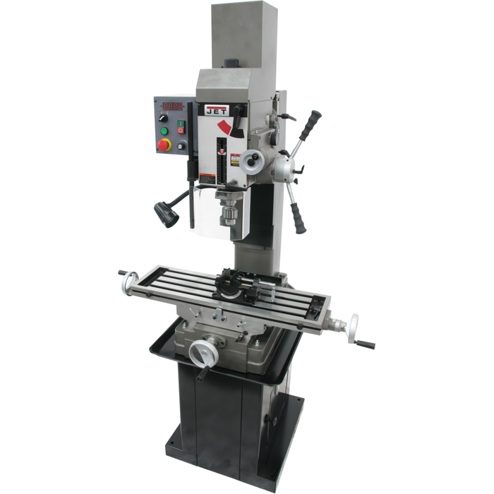 Jet JMD-45VSPFT Variable Speed Geared Head Square Column Mill/Drill with Power Downfeed & Newall DP700 2-Axis DRO-351156 - AlpineTech Company