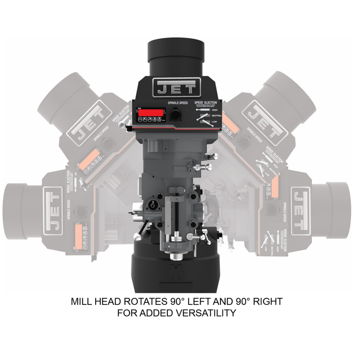 JET EVS-949 Mill with 2-Axis Newall DP700 DRO and X-Axis JET Powerfeed-JT9-894352