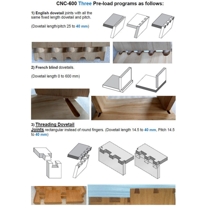 Castaly CNC Dovetail Machine (6 Styles Dovetails) - CM-600CNC-6S - AlpineTech Company