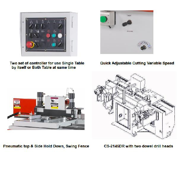 Castaly Auto Slide Shaper, End Tenoner / Match with Dowel Drill - CS-4045DR